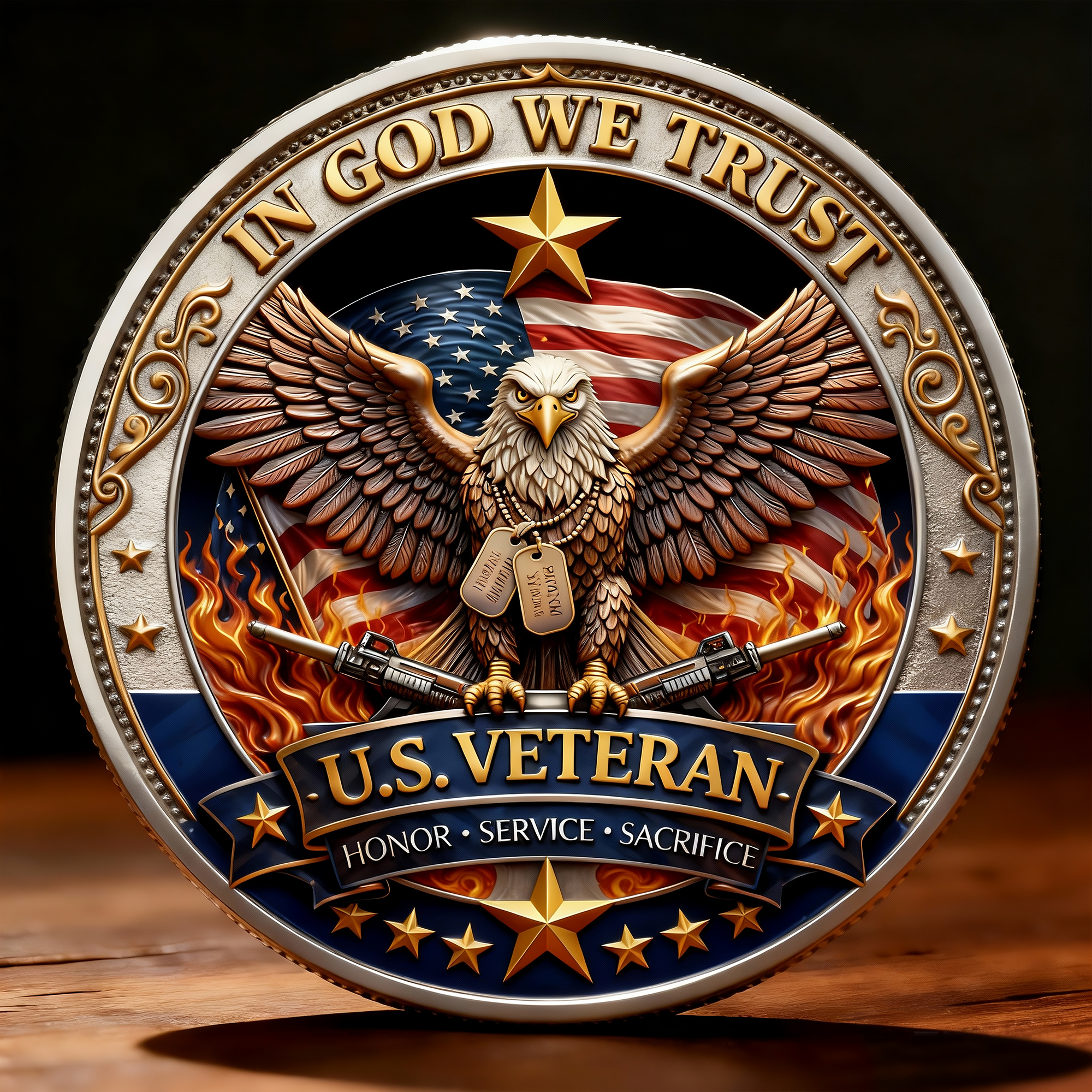 U.S. Veteran – In God We Trust | 250 Years of Freedom Commemorative Coin