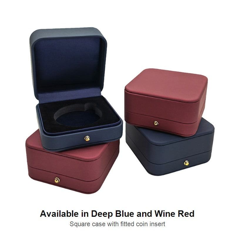 Premium PU Leather Coin Display Box with EVA Insert